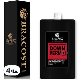Bra Cost Self Down Perm Damaged Hair + Full Set of Treatment Tools, 500ml, 4 Sets / 브라코스트 셀프 다운펌 손상모 + 시술도구 풀세트, 500ml, 4세트