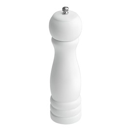 OCS Parts Pro Series Glossy White Wooden Pepper Mill with Adjustable Grinder | 8-Inch Traditional Salt or Pepper Mill for Home Kitchens, Restaurants or Catered Events