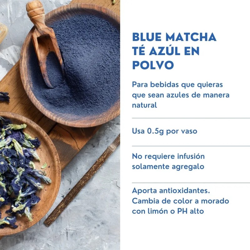 Blue Matcha 100g Pinta Tus Bebidas Con Té Azul 100%