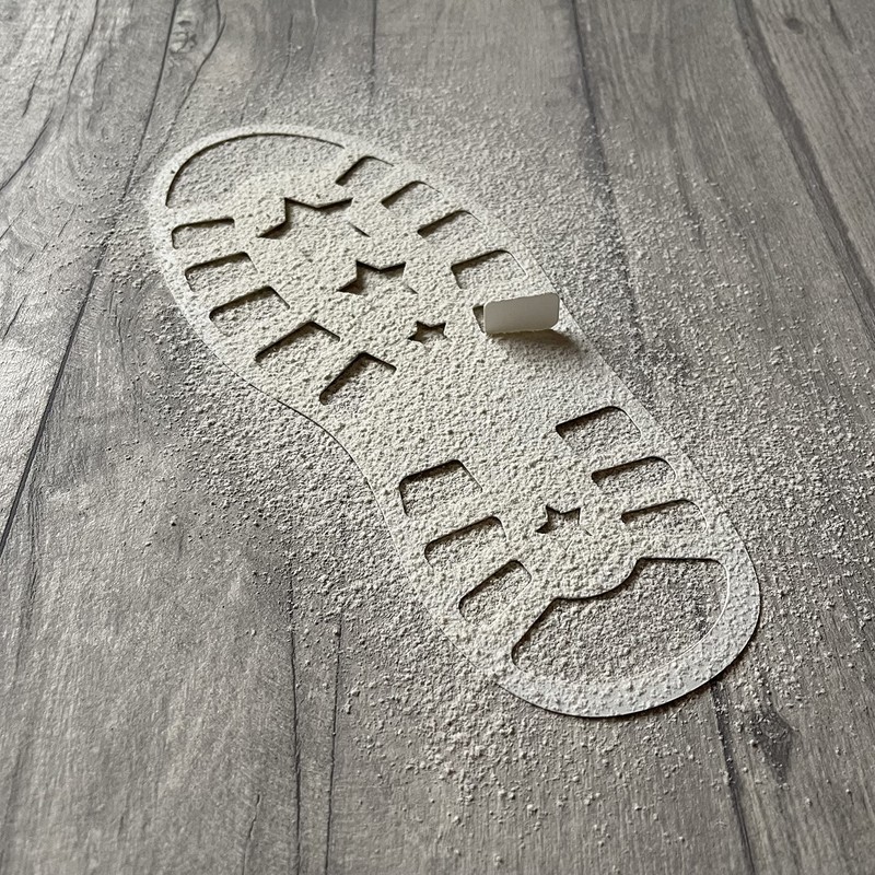 2 Pack Santa Footprint Stencils - Durable Reusable Plastic for