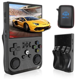 R36PRO Handheld Game Console, 3.5 Inch IPS Screen RK3326 1.5GHz Handheld Emulator, Dual System Retro Console, 4000 mAh Portable Pocket Arcade (128GB)