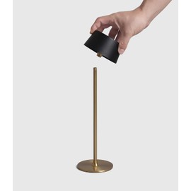DAWALIGHT Cordless Lamp 4000mAh Rechargeable tbale lamp LED Desk Lamp Stepless Dimming Black and Gold Battery Operated Portable Cordless 2700K Gold Base
