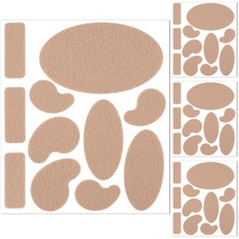 Pndeyo 4 Sheets Moleskin Adhesive Pads, Multi-Shapes Moleskin Tape, Moleskin Strips Prevention Pads Anti-Wear Mole Skin Patch for Feet Heels- Nude Color