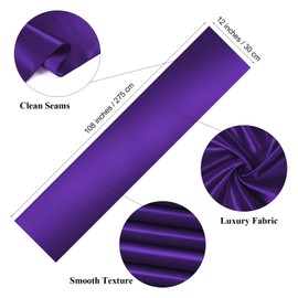 EBOEN 12 Pack Satin Table Runner, 12x108 Inches Long, Silk-Like Smooth Satin Table Decor for Wedding, Birthday Party, Banquets Decorations, 12 Pack, Purple