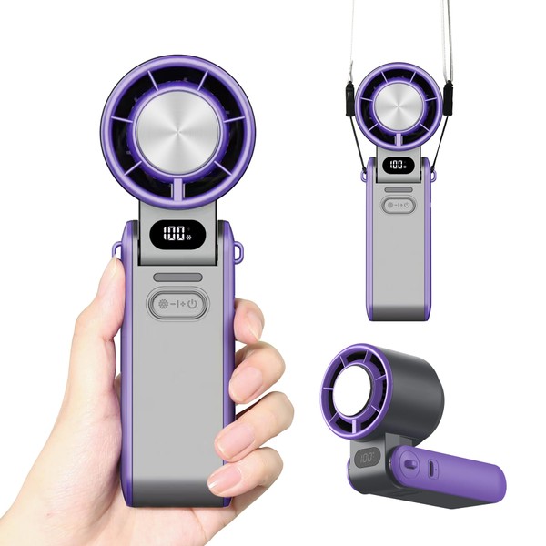Rican Portable Handheld Turbo Fan, Battery Operated 1-100 Speeds, 3