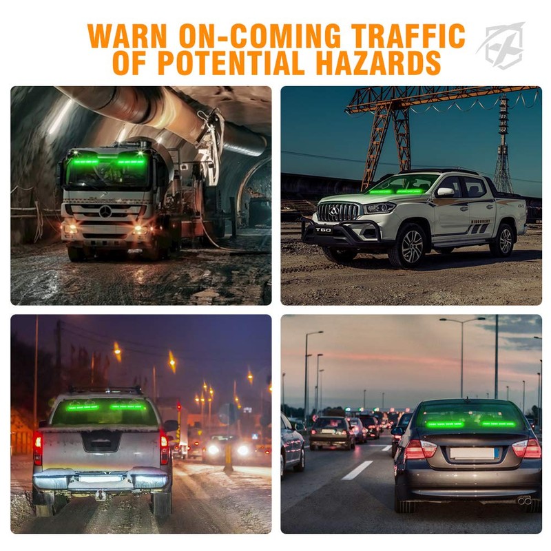Xprite LED Emergency Traffic Advisor Dual Strobe Light Bar, w/Control