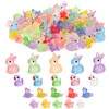 Guiqulai 100PCS Mini Resin Animals Tiny Ducks to Hide Luminous