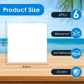 loacuony 6 Stück Pool Reparaturset,8.8×8.8Cm Reparaturflicken Selbstklebend,Schlauchboot Reparaturset,Luftmatratze Reparaturset,Flickzeug Luftmatratze,Zelt Reparaturset,Flickzeug Planschbecken