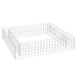 vidaXL Gabion Raised Bed in Galvanized Steel - Sturdy Plant or Flower Bed with High Load Capacity - for Garden or Patio - Silver, 39.4"x39.4"x7.9"