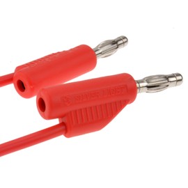 kenable Stackable Banana Plug Test Lead or Speaker HI FI Cable 1m Red [1 metres]