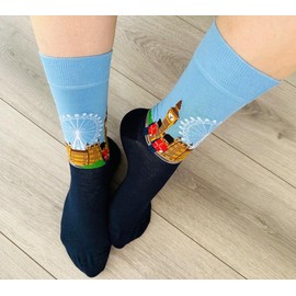 London Eye Westminster Abbey Guards Big Ben Socks, Seamless Novelty Fun Gift Men’s Socks