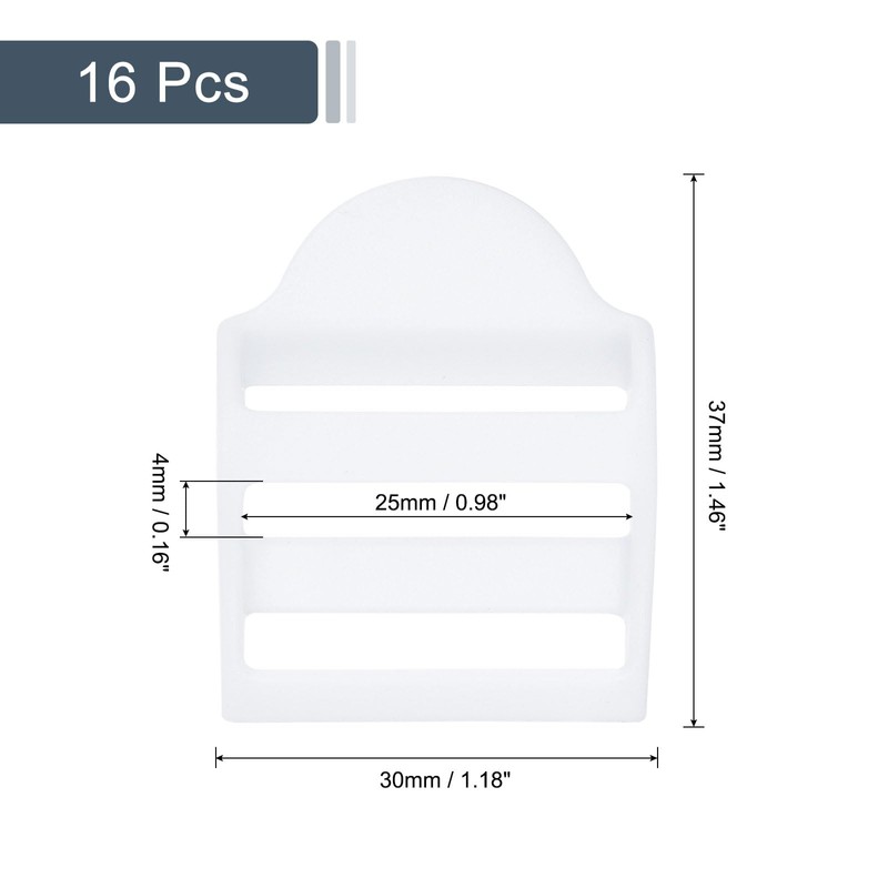 sourcing map 16Pcs Plastic Ladder Slider, 1" (25mm) White Adjustable
