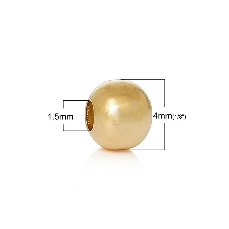 SiAura Material Metal Beads 4 mm with 1.5 mm Hole