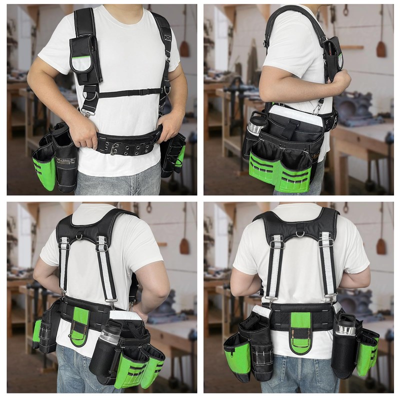 Tool Belt with Suspenders for Men, Heavy Duty Construction Tool