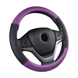 SFONIA Car Steering Wheel Cover Steering Wheel Protector PU Leather Universal 38cm / 15" Anti-slip Breathable Durable (Purple)