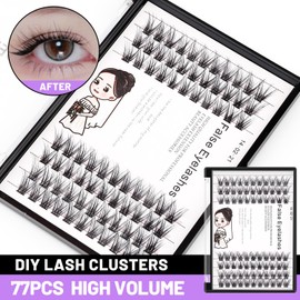 Bodermincer 84 Cluster D Curl Natural Style Eyelashes Professional Makeup Individual Cluster EyeLashes Grafting Fake False Eyelashes (10MM)