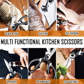 Kitchen Shears Heavy Duty Kitchen Scissors,Poultry Shears & Meat Cutter Scissors Kitchen Essentials Cooking Food Chopping Scissors Utility Scissors Bone Shears for Chicken/Poultry/Fish/Meat(2 Pack)