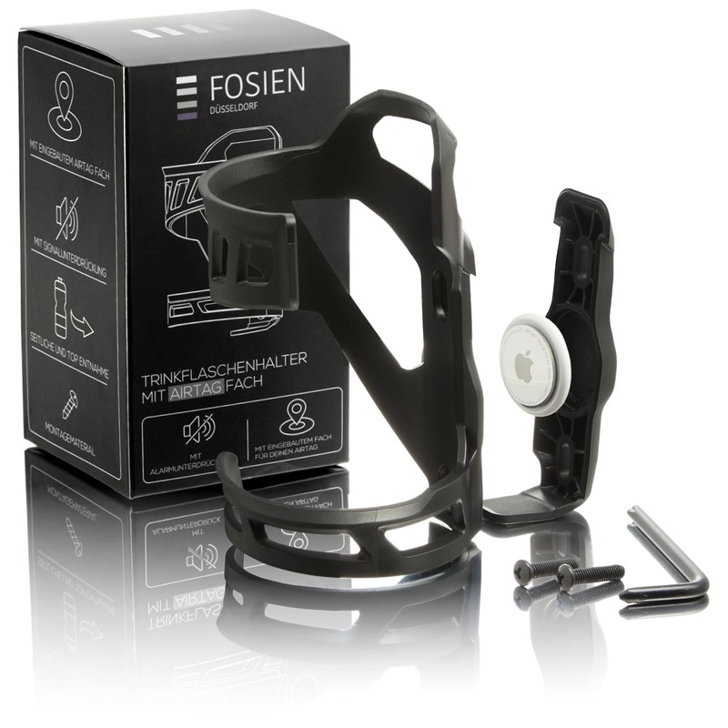 FOSIEN® Silent Track Cage - AirTag Bicycle Drink Holder Side