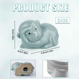 2pcs Ceramic Toilet Bolt Covers, Cute Smooth Toilet Floor Knob Bolt Covers Decorative Monkey Toilet Replacement Parts Accessories Caps Bathroom Decor Screw Easy to Install for Kitchen Bedroom