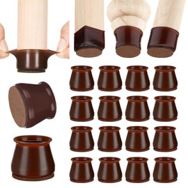 Aneaseit Chair Leg Floor Protectors - 16 pcs Dark Walnut - Felt Bottom Silicone Pads for Hardwood Floors & Furniture Feet - Rubber Caps for Chairs - Medium