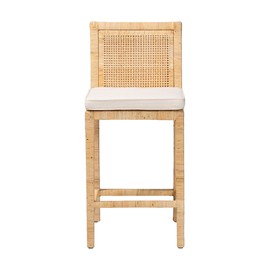 Baxton Studio Sofia Modern Wood Counter Stool with Back, Natural (185-11874-HiT)