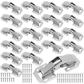 HEIHAK 20 Pcs 77 × 32.5 × 19mm 90 Degree Cabinet Hinges, Concealed Soft Close Hinges with Screws, Easy Mount Kitchen Cupboard Hinges for Bedroom Door, Bathroom Wardrobe