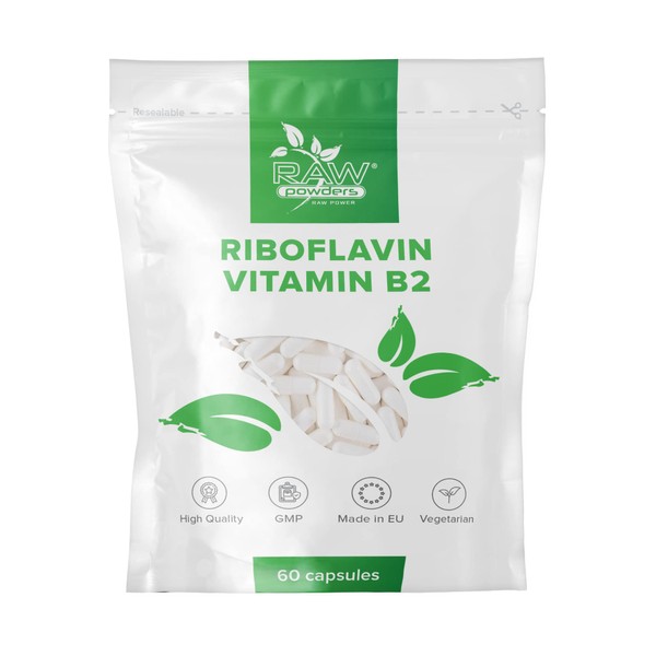 Riboflavin 100 mg 60 Tablets High Strength - Vegan Vitamin b2 riboflavin Supplement - Non-GMO & Gluten-Free - Helps with Tiredness and Fatigue, Supports Energy Levels by Raw Powders