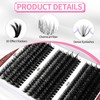 320Pcs Soft Natural Cluster Lashes Kit, 60D+80D+100D DIY Extension Kit,