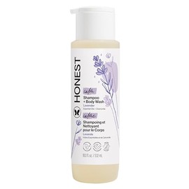 The Honest Company 2-in-1 Cleansing Shampoo + Body Wash | Gentle for Baby | Naturally Derived, Tear-free, Hypoallergenic | Lavender Calm, 18 fl oz