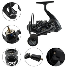 Fishdrops Spinning Fishing Reels 12+1BB Ultra Lightweight Spinning Reel Carved Aluminum Spool Affordable Smooth Reels