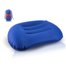 Travel pillow / neck pillow by polaar, inflatable, ultra-lightweight, ergonomically shaped, supports head, spine and back, for a restful and comfortable sleep - even in the airplane