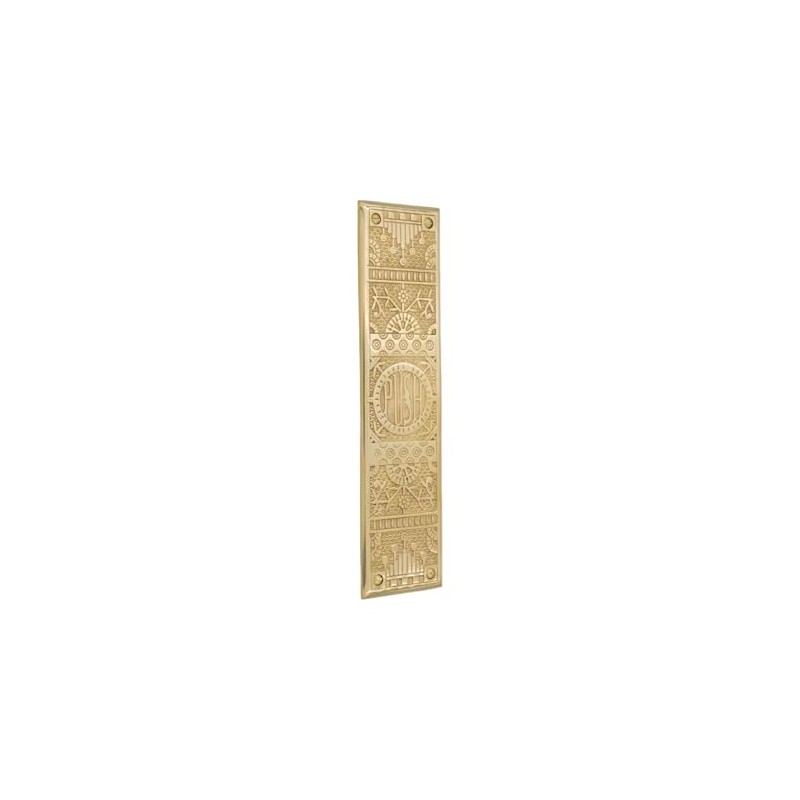The Hartford Brass Push Plate with Lettering 11 1/2 inches