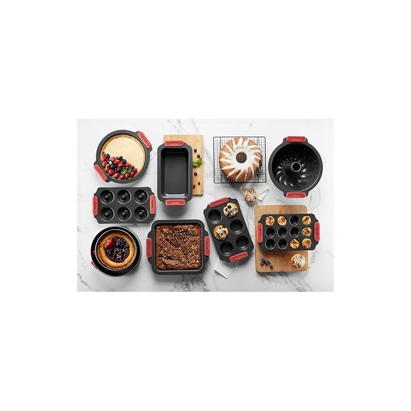 Lékué Mini-Muffin-Backform, antihaftbeschichtet, Metall, 12 Mulden