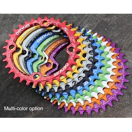 Enjcyling Narrow Wide Single Chainring 104BCD CNC Alloy 4 Bolts Round Oval Opition 104mm BCD 32/34/36/38/40/42/44/46/48/50/52T 1X System Chain Ring for 7-12S Speed Chains (Black Oval, 46T)