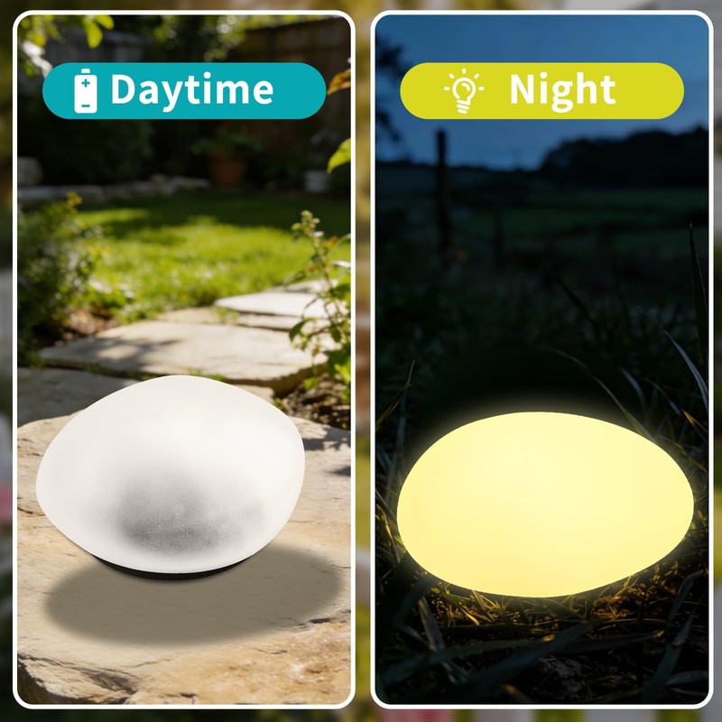 Yesinaly Solar Powered Outdoor Lights - Waterproof Garden Path Lighting,
