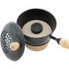 Thomasya Metal Incense Pan with Elegant Mango Wood Handle &