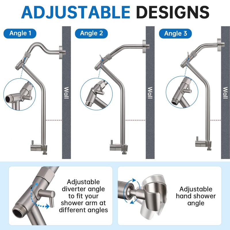 G-Promise All Metal Shower Head with Massage Mode Handheld Spray