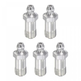 uxcell Steel Straight Grease Fitting M10 x 1mm Thread Hydraulic Grease Fitting Accessories, 5Pcs