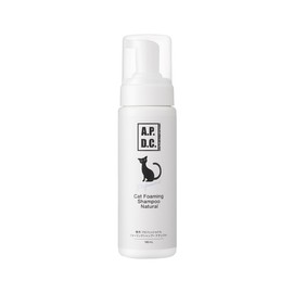 【Developed in collaboration with cat experts】A.P.D.C. Professional Foaming Shampoo for Cats, Natural, 180ml, Suitable for All Cat Breeds, Rinse-Free Shampoo, Foam Shampoo, Antibacterial, Deodorizing