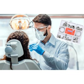 100 piezas dentales de 35 μm de metal contorneado seccional 2 anillos para llenar los dientes