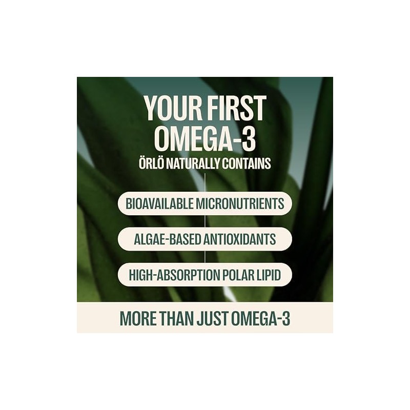 Orlo Suplemento de Aceite de Algas Omega 3 Triple Absorci