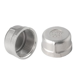 Pysrych Stainless Steel 304 Cast Pipe Fitting, Round End Cap, 1" NPT Female (Pack of 2)