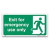 Exit for emergency use only Sign, 1mm Rigid Plastic 30x15cm,