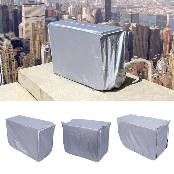Air Conditioner Cover for Outside Units, Universal Waterproof Silver Coated Polyester AC Cover, Dust, Rain, UV and Sunlight Protective Cover(86 * 32 * 56cm)