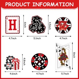 Outus 17 Pieces Casino Poker Theme Party Decorations Casino Birthday Banner Hanging Swirl 3D Table Toppers Decorations for Poker Party Supplies