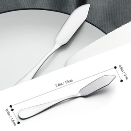AOOSY Stainless Steel Butter Knives, Cheese Knives, Butter Spreader for Kitchen Restaurant Party,Set of 2