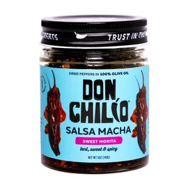 Don Chilio Sweet Heat Macha Chile (5Oz.) – Keto-Friendly Mouthwatering Sweet Heat Flavor Salsa Sauce in Oil – 100% Naturally-made, Vegan Salsa Macha – Made with Ancho & Morita Dried Chili Peppers