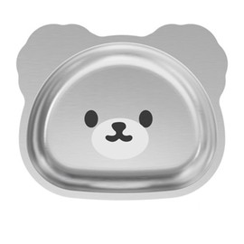 dancepandas Baby Tableware, Baby Plate with Suction Cups, Non-Slip Baby Plate Bowl, 304 Stainless Steel, Suction Cup, Safe, Hygienic and Easy to Clean for Home Nursery