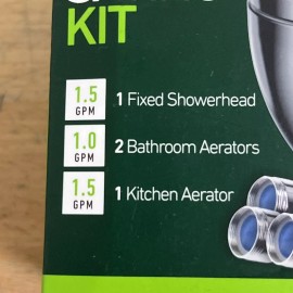 Greenlite Water Saving Kit  -1.5GPM Fixed Showerhead and Aerators NEW