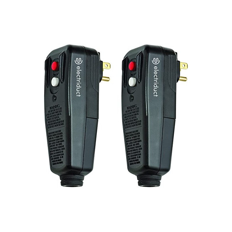 Electriduct GFCI Replacement Plug Auto Reset Right Angle NEMA 5-15P,